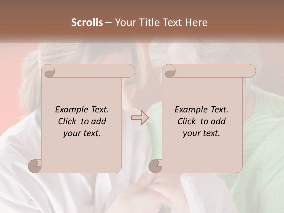 A Woman And An Older Woman Looking At A Cell Phone PowerPoint Template