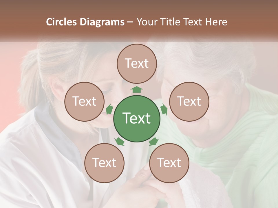 A Woman And An Older Woman Looking At A Cell Phone PowerPoint Template