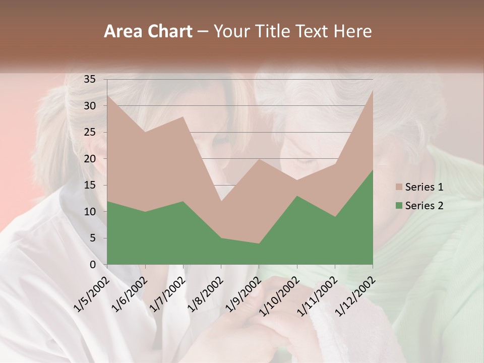 A Woman And An Older Woman Looking At A Cell Phone PowerPoint Template