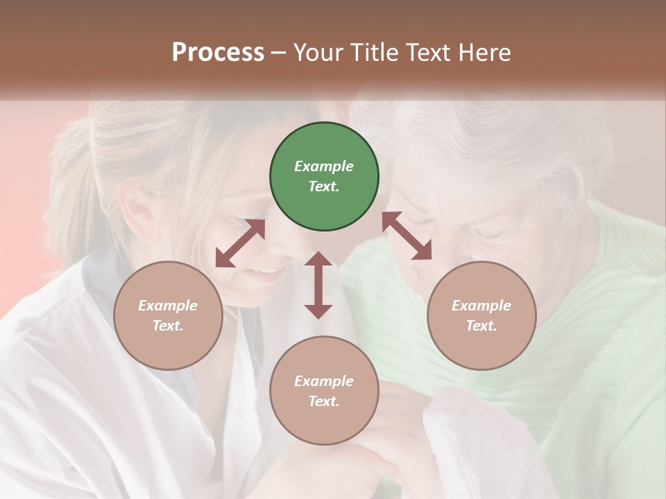 A Woman And An Older Woman Looking At A Cell Phone PowerPoint Template