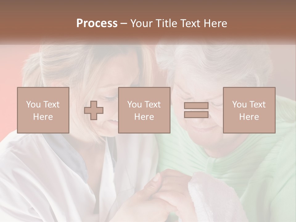 A Woman And An Older Woman Looking At A Cell Phone PowerPoint Template