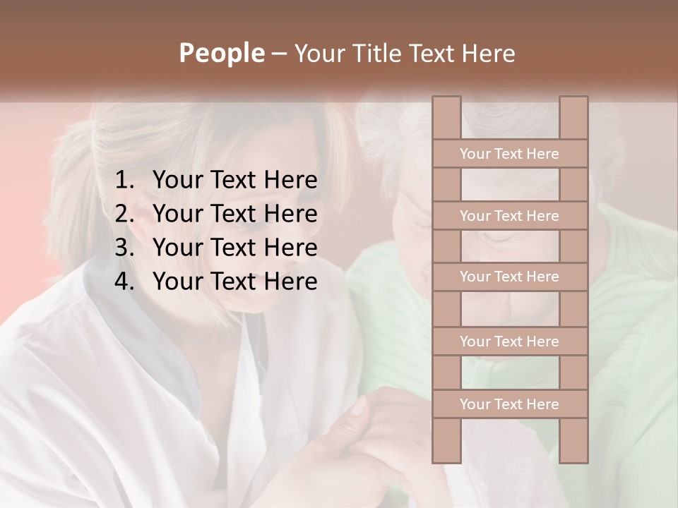 A Woman And An Older Woman Looking At A Cell Phone PowerPoint Template