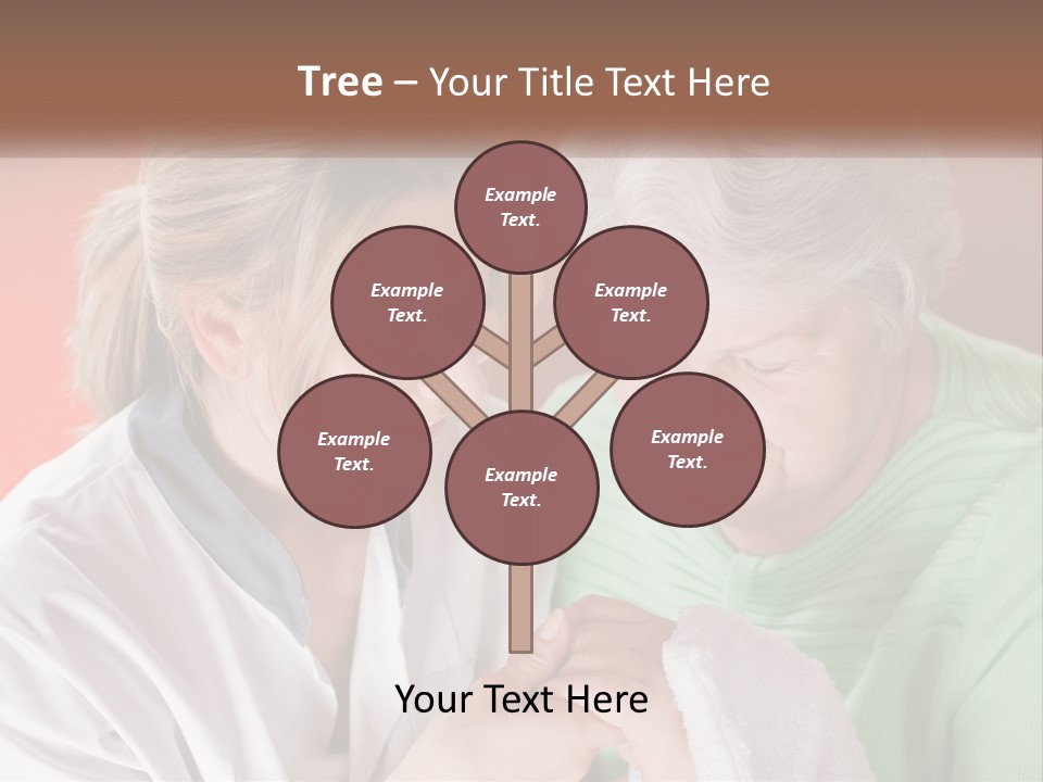 A Woman And An Older Woman Looking At A Cell Phone PowerPoint Template