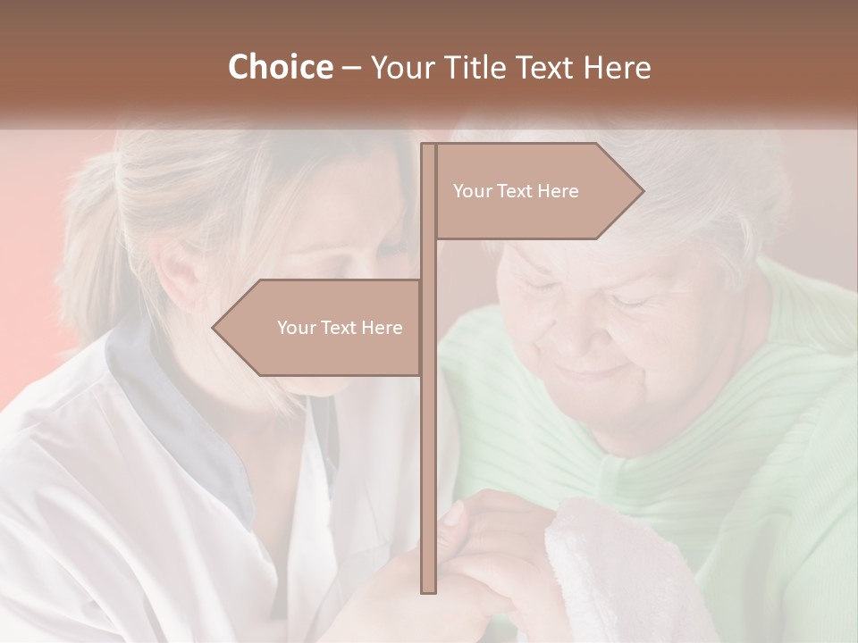 A Woman And An Older Woman Looking At A Cell Phone PowerPoint Template