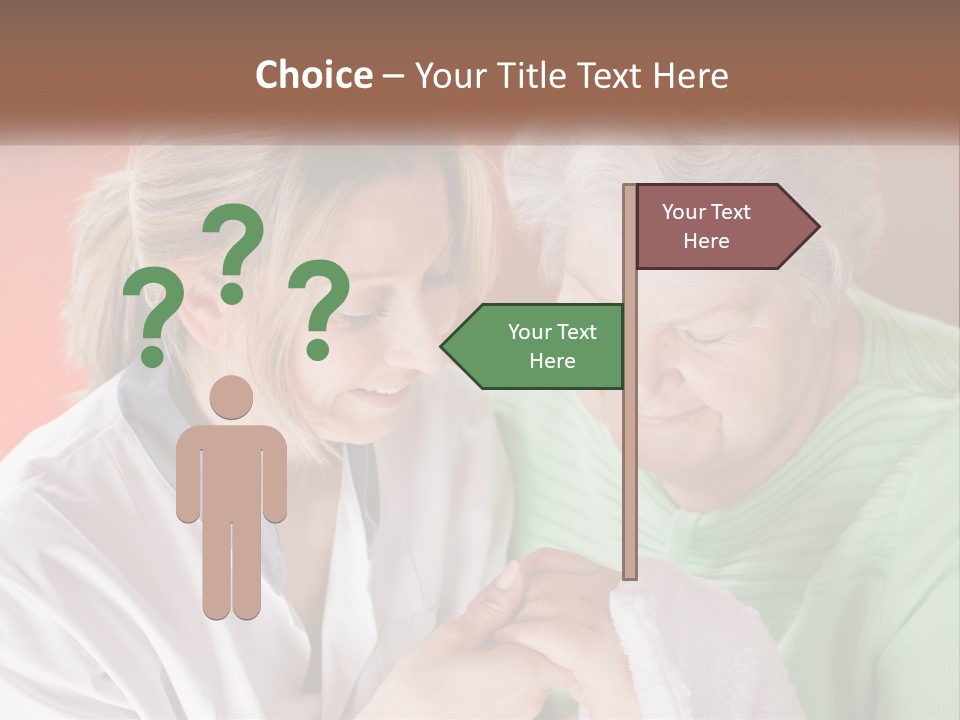 A Woman And An Older Woman Looking At A Cell Phone PowerPoint Template