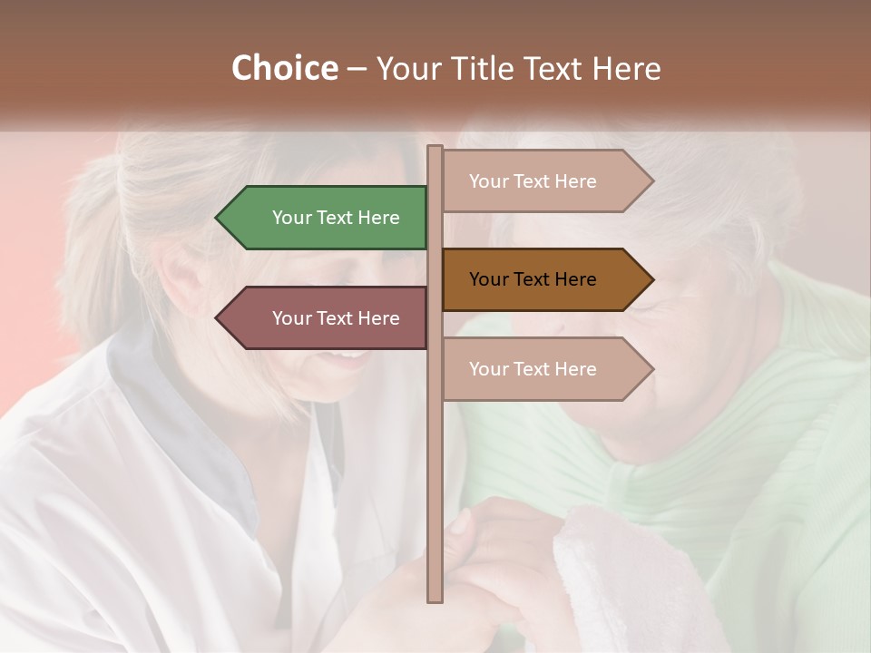A Woman And An Older Woman Looking At A Cell Phone PowerPoint Template