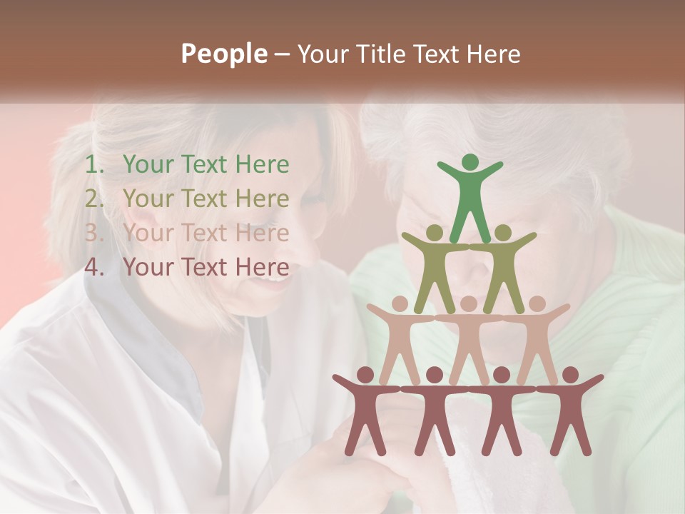 A Woman And An Older Woman Looking At A Cell Phone PowerPoint Template