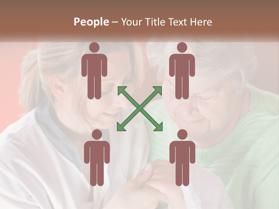 A Woman And An Older Woman Looking At A Cell Phone PowerPoint Template