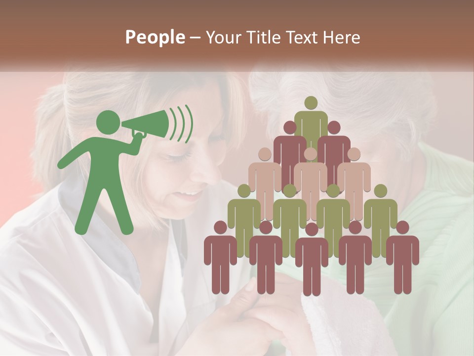 A Woman And An Older Woman Looking At A Cell Phone PowerPoint Template