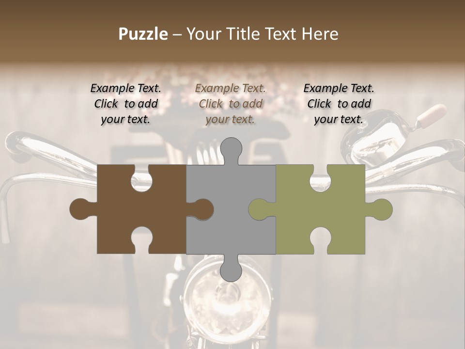 A Close Up Of A Bike Handlebar With Flowers In The Background PowerPoint Template