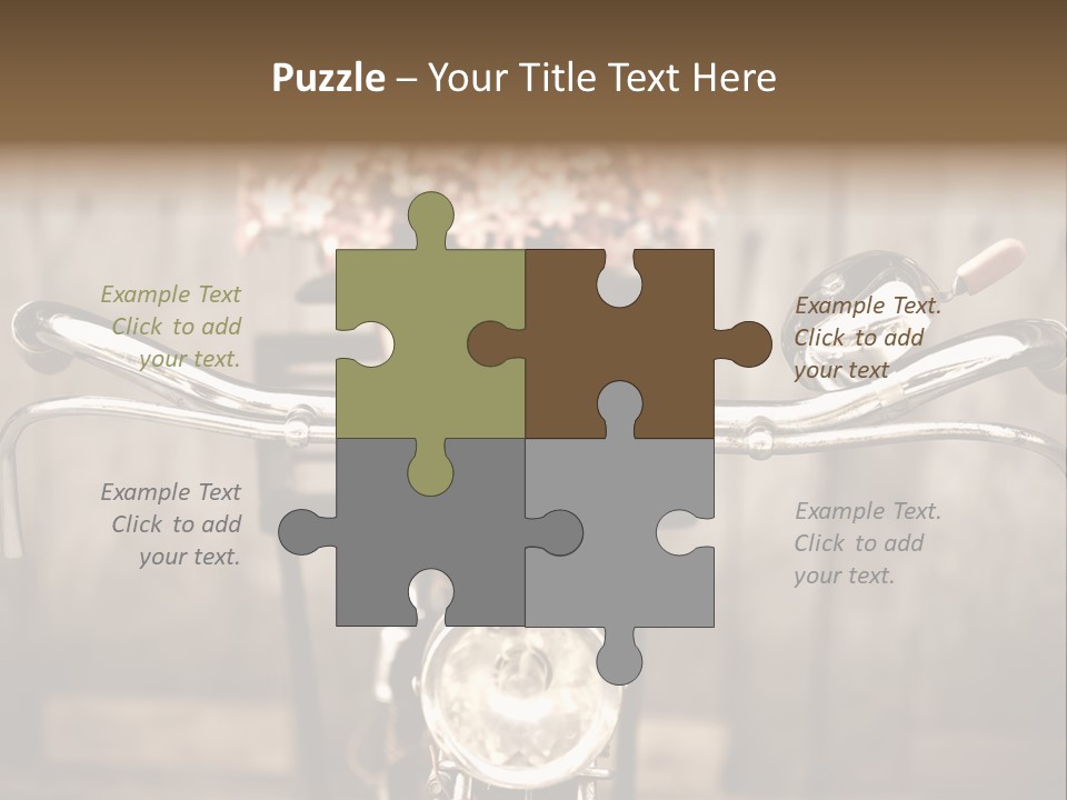 A Close Up Of A Bike Handlebar With Flowers In The Background PowerPoint Template