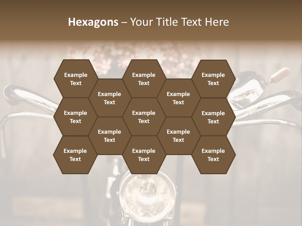 A Close Up Of A Bike Handlebar With Flowers In The Background PowerPoint Template