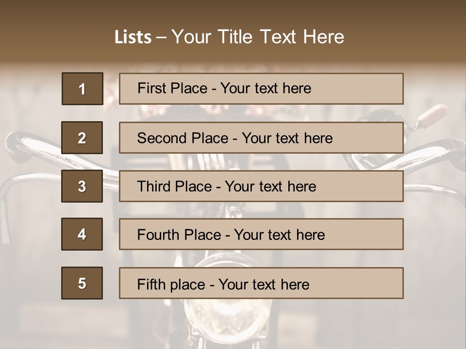 A Close Up Of A Bike Handlebar With Flowers In The Background PowerPoint Template