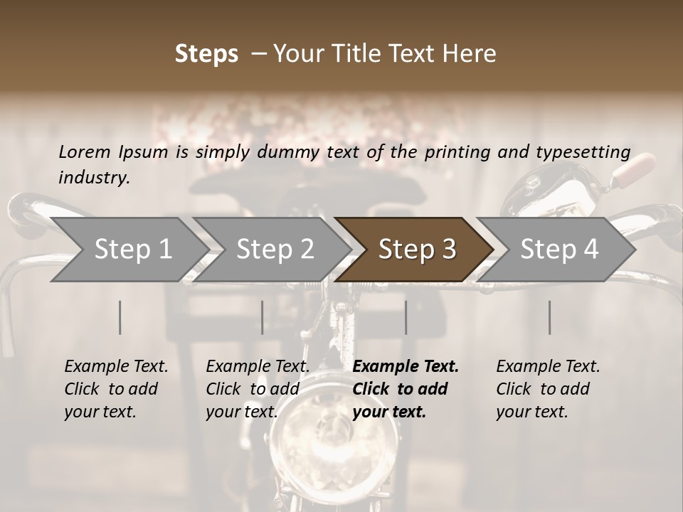 A Close Up Of A Bike Handlebar With Flowers In The Background PowerPoint Template