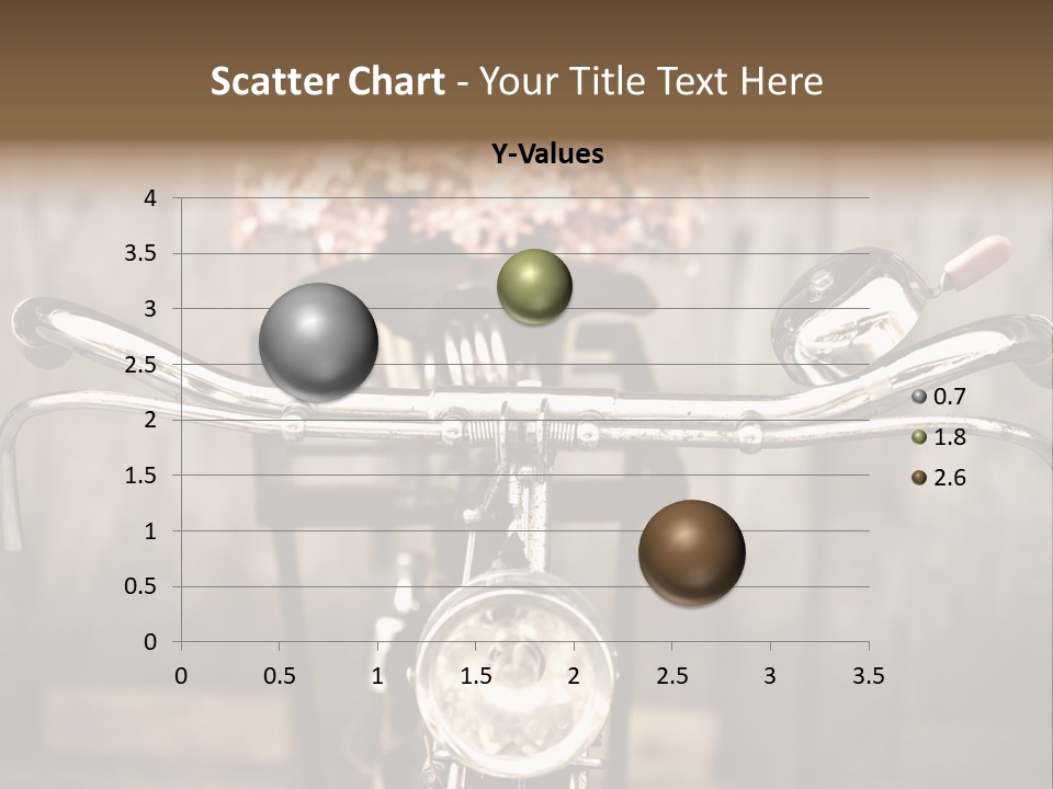 A Close Up Of A Bike Handlebar With Flowers In The Background PowerPoint Template