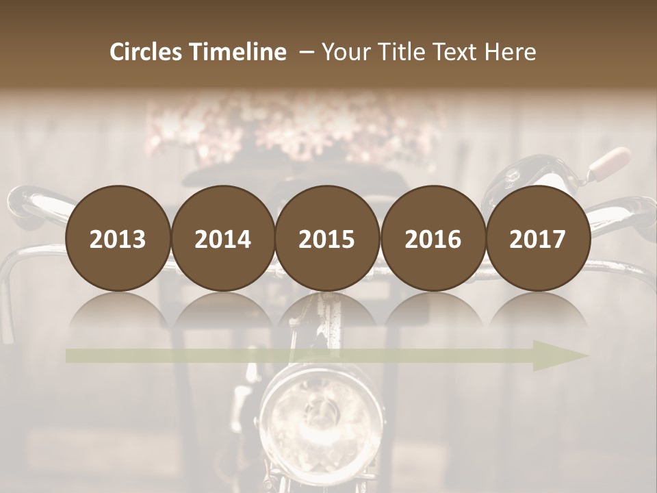 A Close Up Of A Bike Handlebar With Flowers In The Background PowerPoint Template