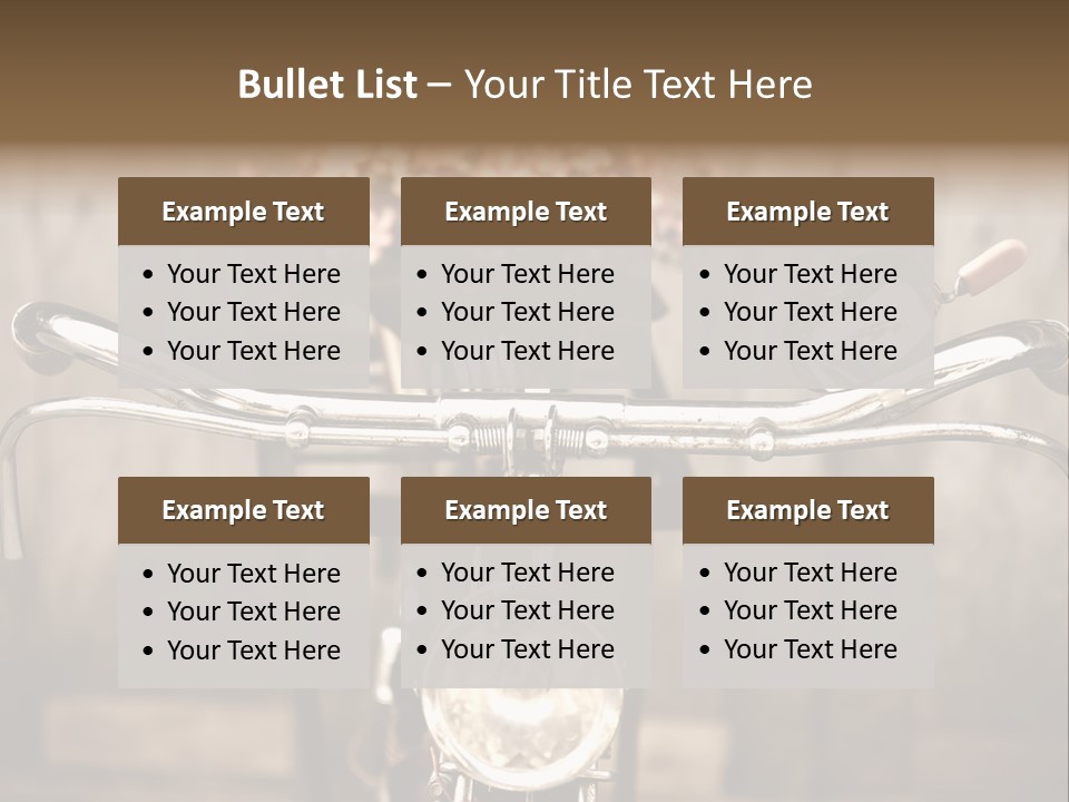 A Close Up Of A Bike Handlebar With Flowers In The Background PowerPoint Template
