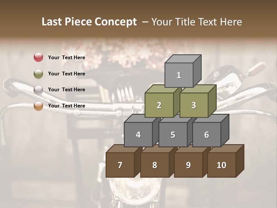 A Close Up Of A Bike Handlebar With Flowers In The Background PowerPoint Template