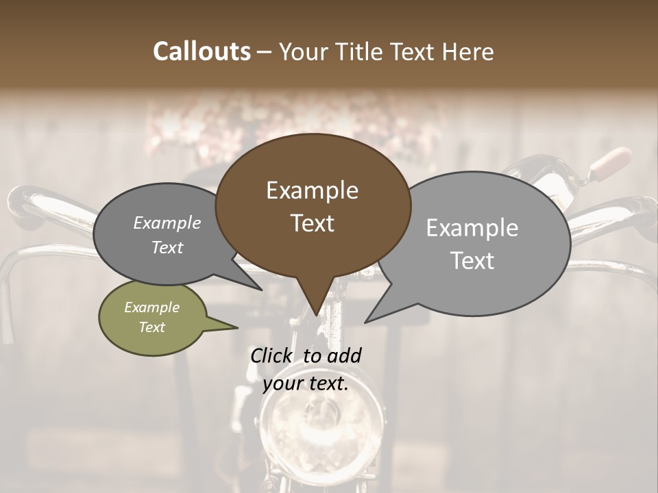 A Close Up Of A Bike Handlebar With Flowers In The Background PowerPoint Template