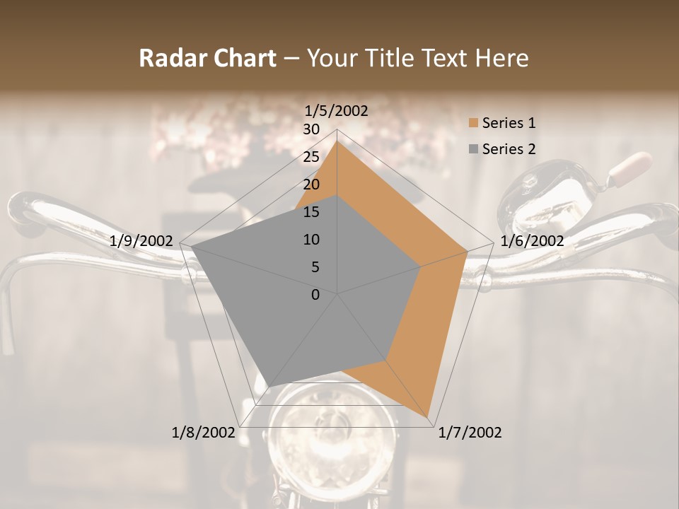 A Close Up Of A Bike Handlebar With Flowers In The Background PowerPoint Template
