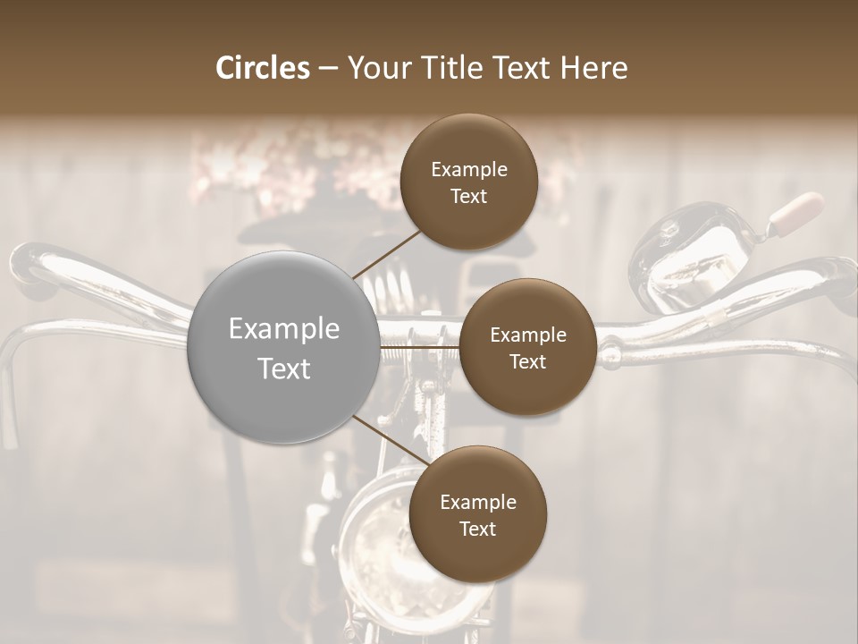 A Close Up Of A Bike Handlebar With Flowers In The Background PowerPoint Template