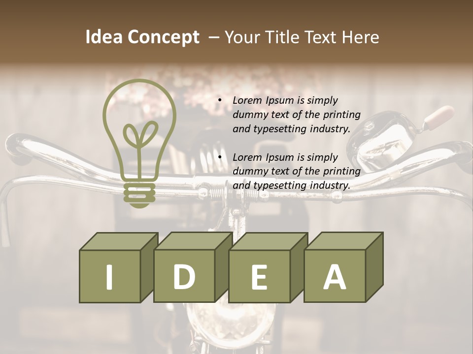 A Close Up Of A Bike Handlebar With Flowers In The Background PowerPoint Template