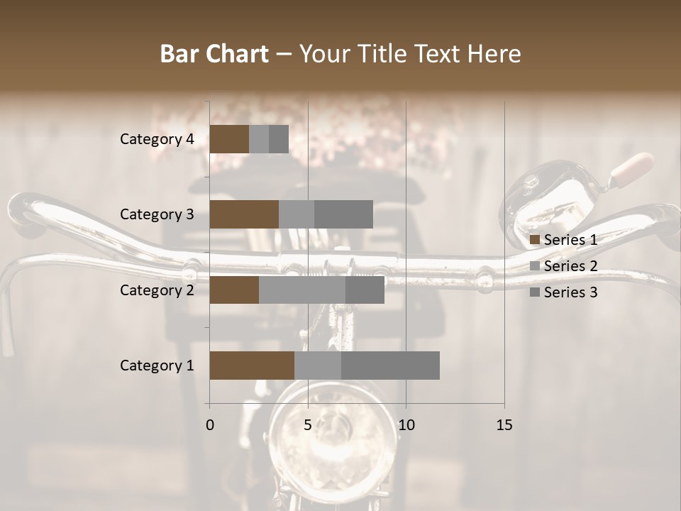 A Close Up Of A Bike Handlebar With Flowers In The Background PowerPoint Template