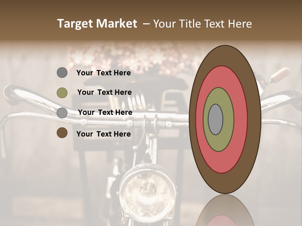 A Close Up Of A Bike Handlebar With Flowers In The Background PowerPoint Template