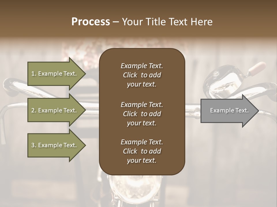 A Close Up Of A Bike Handlebar With Flowers In The Background PowerPoint Template