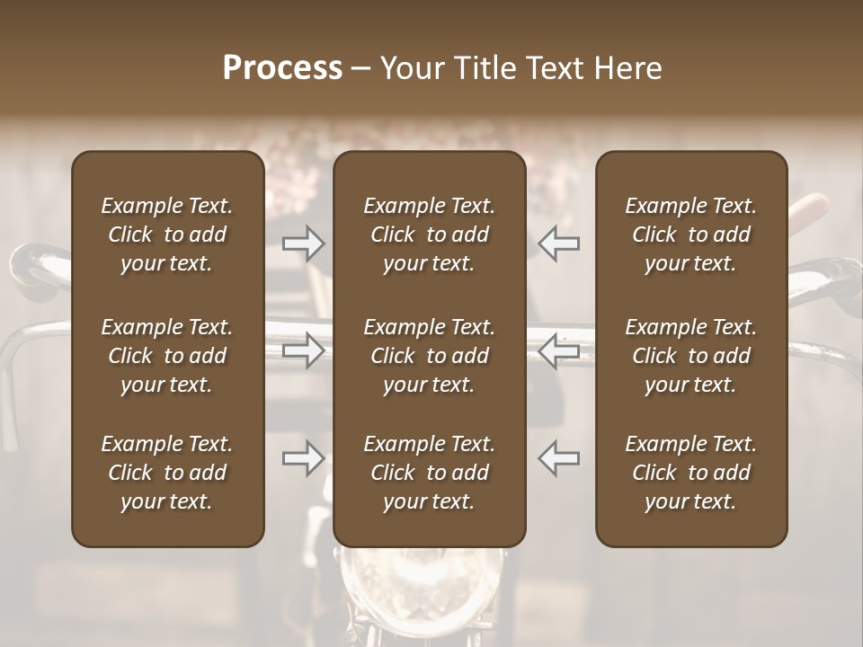 A Close Up Of A Bike Handlebar With Flowers In The Background PowerPoint Template