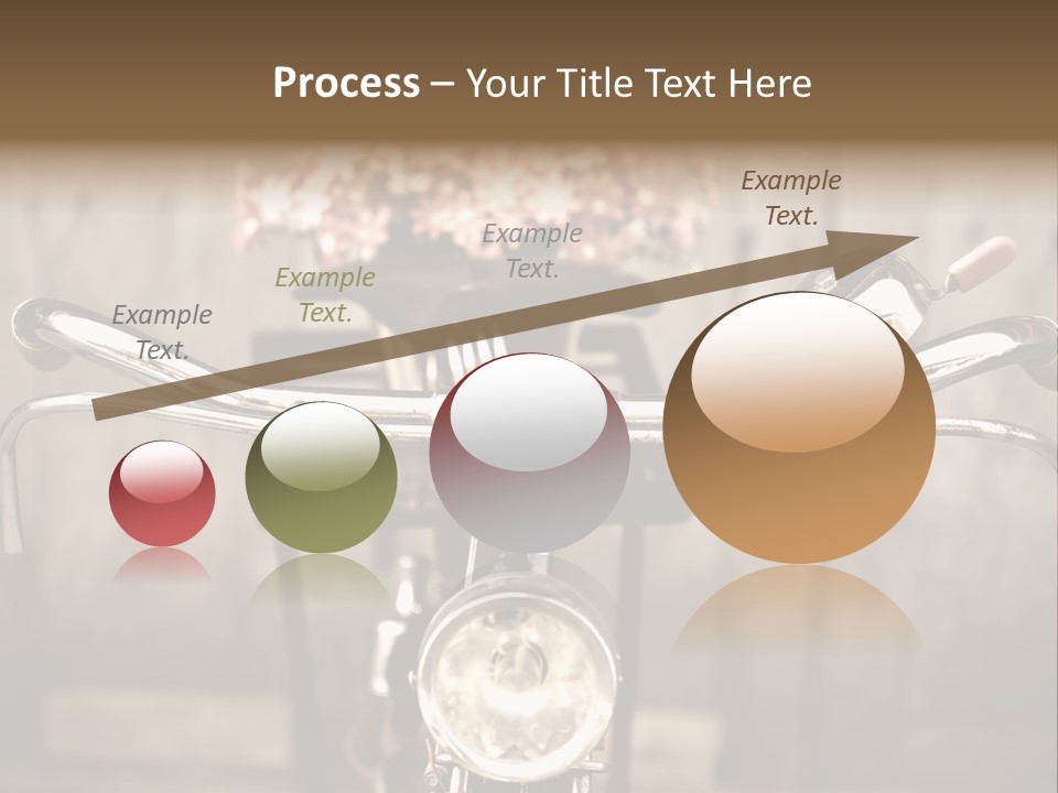 A Close Up Of A Bike Handlebar With Flowers In The Background PowerPoint Template