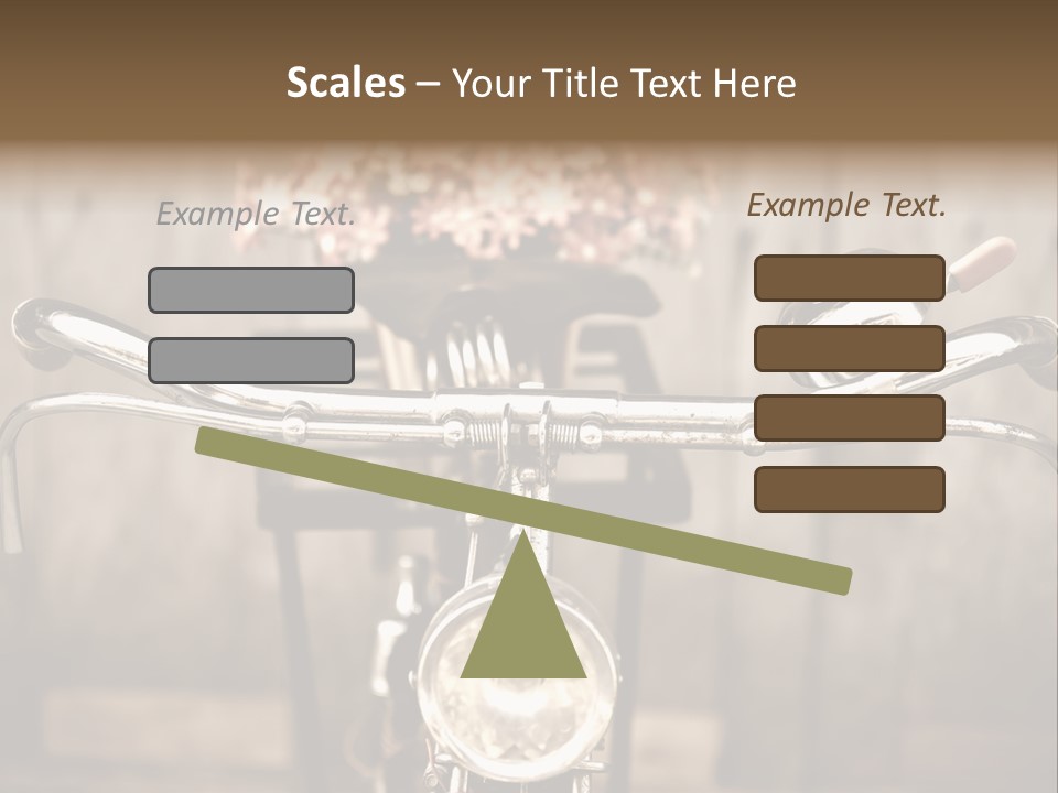 A Close Up Of A Bike Handlebar With Flowers In The Background PowerPoint Template