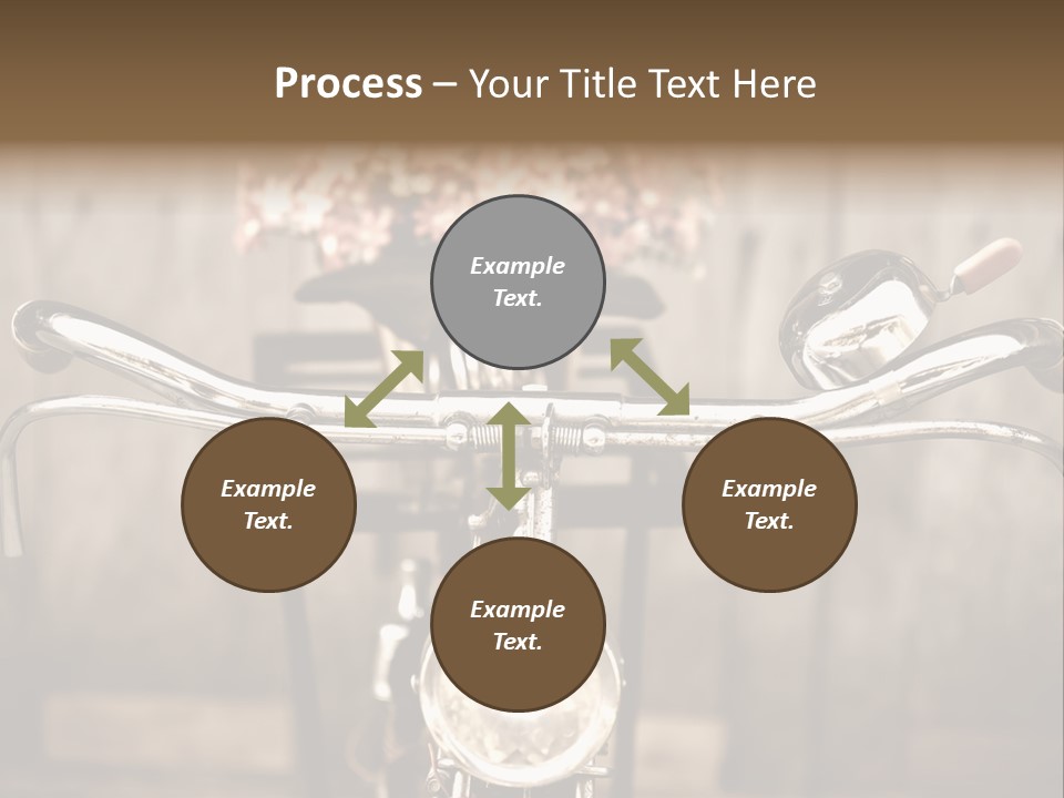 A Close Up Of A Bike Handlebar With Flowers In The Background PowerPoint Template