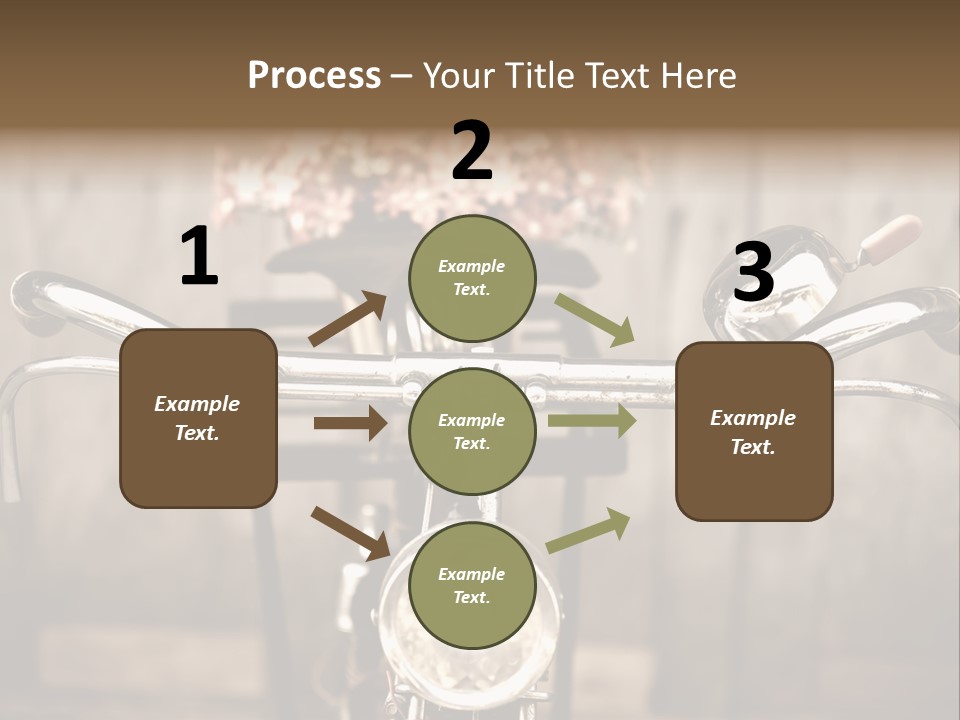 A Close Up Of A Bike Handlebar With Flowers In The Background PowerPoint Template