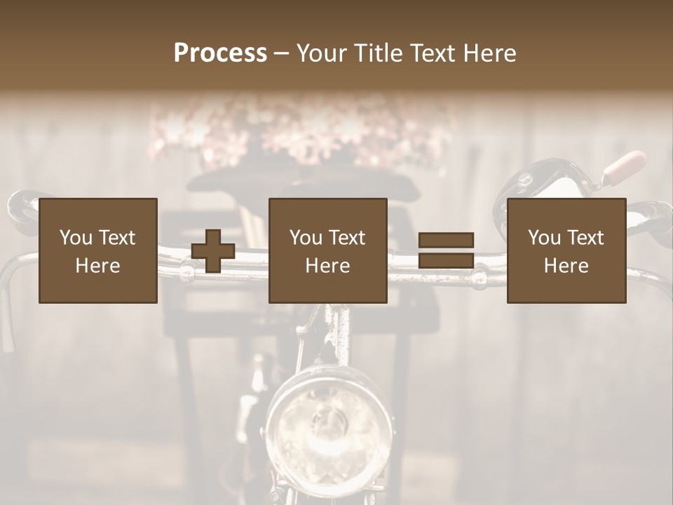 A Close Up Of A Bike Handlebar With Flowers In The Background PowerPoint Template