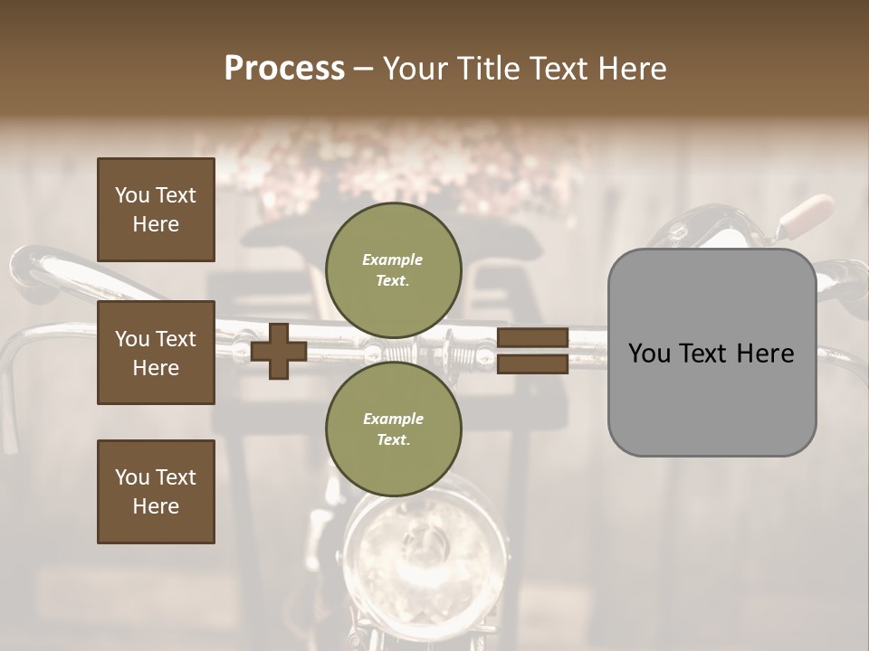 A Close Up Of A Bike Handlebar With Flowers In The Background PowerPoint Template
