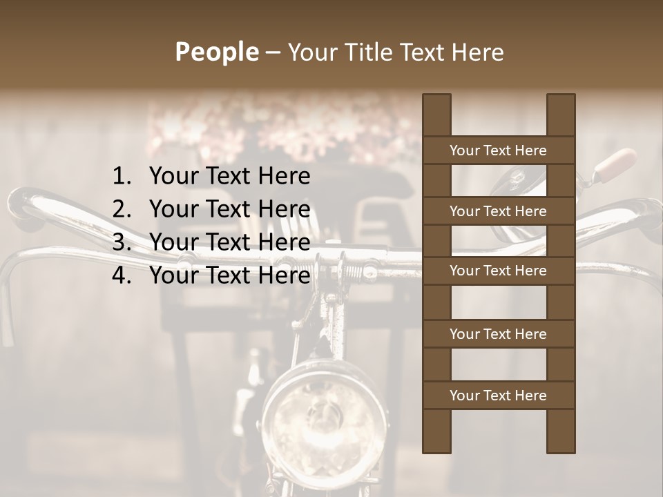 A Close Up Of A Bike Handlebar With Flowers In The Background PowerPoint Template