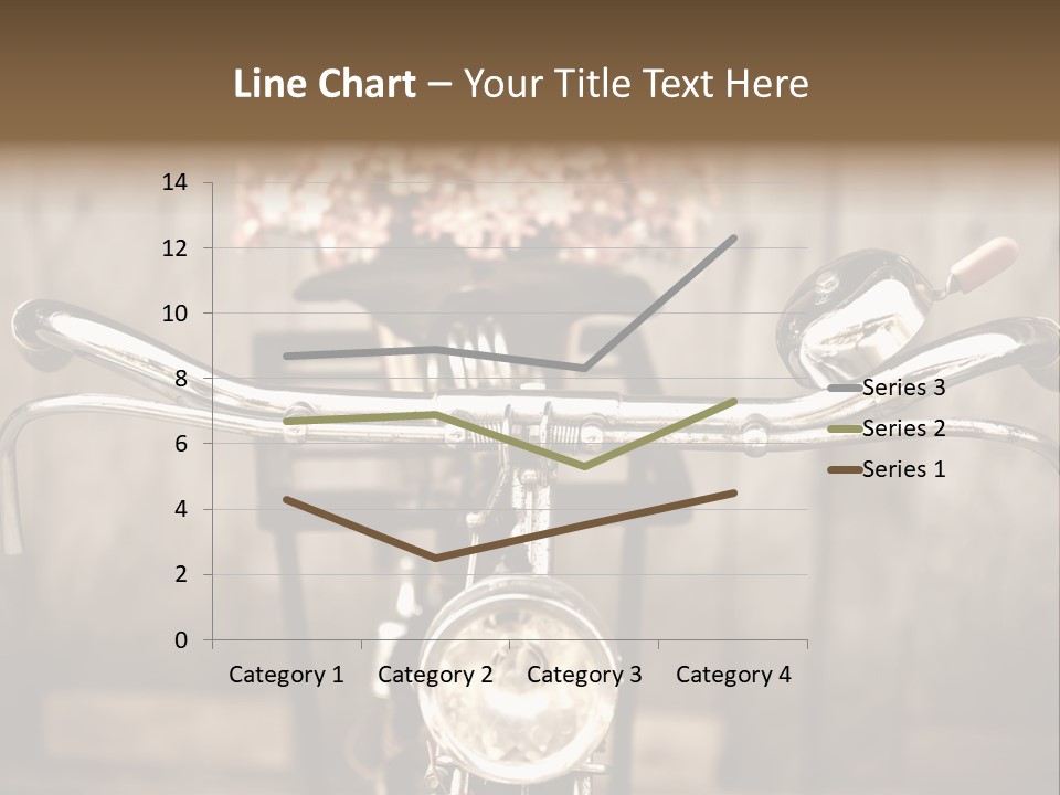 A Close Up Of A Bike Handlebar With Flowers In The Background PowerPoint Template