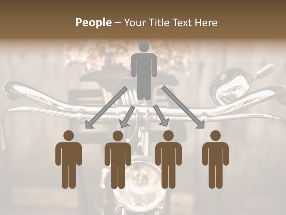 A Close Up Of A Bike Handlebar With Flowers In The Background PowerPoint Template