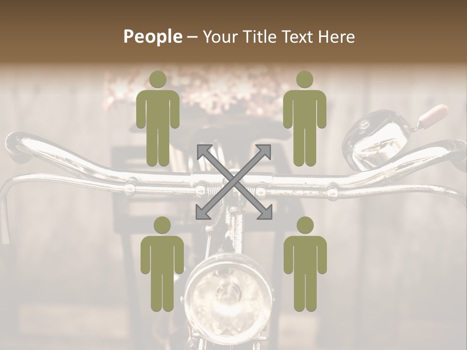 A Close Up Of A Bike Handlebar With Flowers In The Background PowerPoint Template