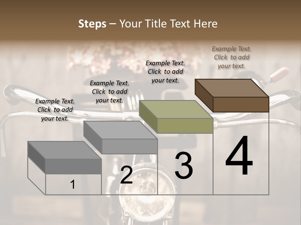 A Close Up Of A Bike Handlebar With Flowers In The Background PowerPoint Template