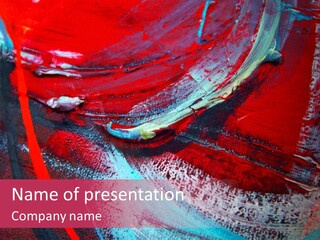A Red And Blue Abstract Painting Powerpoint Presentation PowerPoint Template