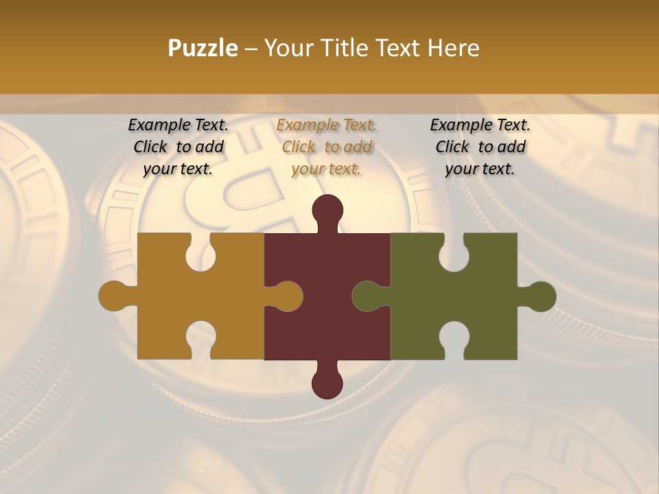 A Pile Of Golden Bitcoins Powerpoint Template PowerPoint Template
