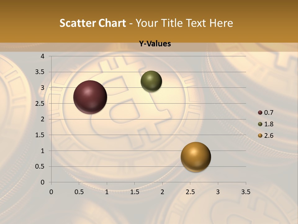 A Pile Of Golden Bitcoins Powerpoint Template PowerPoint Template