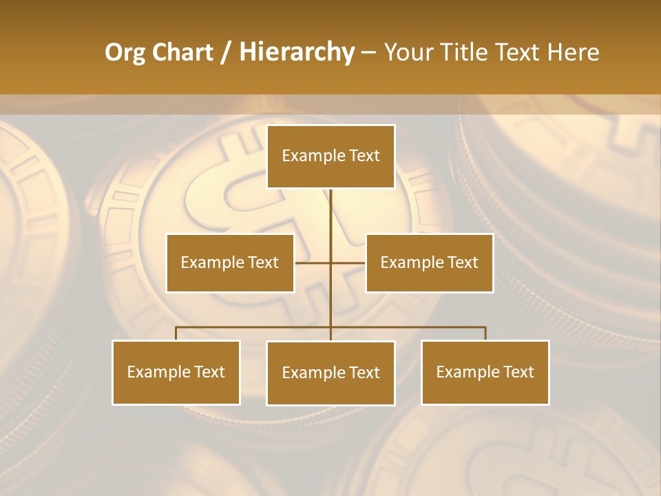 A Pile Of Golden Bitcoins Powerpoint Template PowerPoint Template