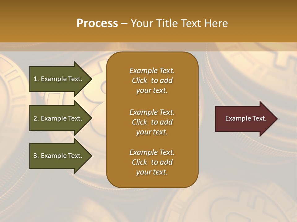 A Pile Of Golden Bitcoins Powerpoint Template PowerPoint Template