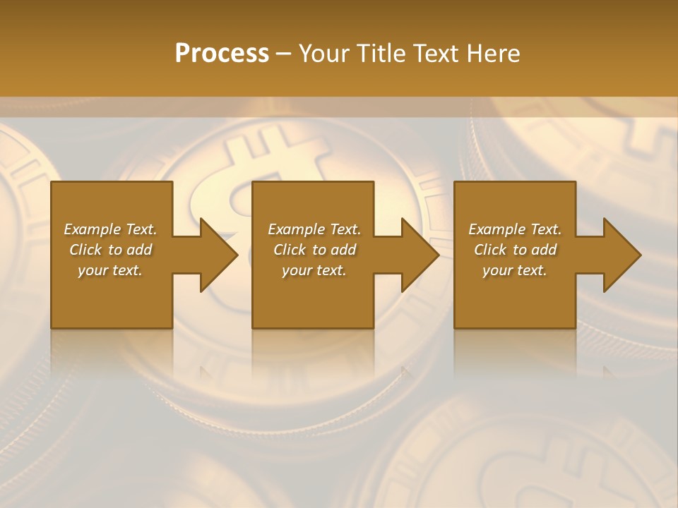 A Pile Of Golden Bitcoins Powerpoint Template PowerPoint Template