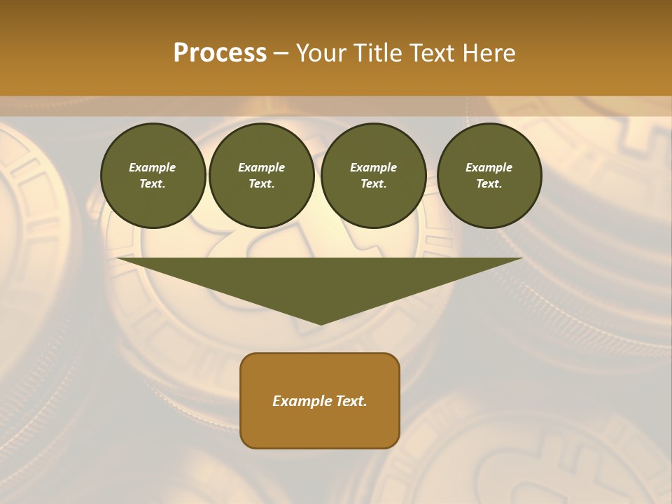 A Pile Of Golden Bitcoins Powerpoint Template PowerPoint Template