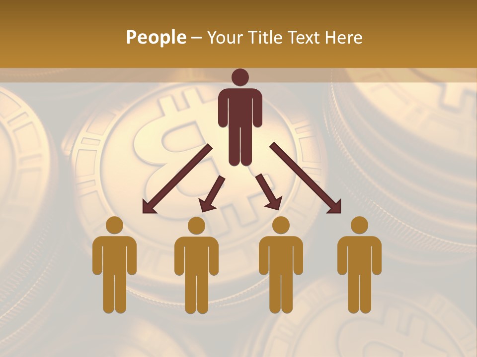 A Pile Of Golden Bitcoins Powerpoint Template PowerPoint Template