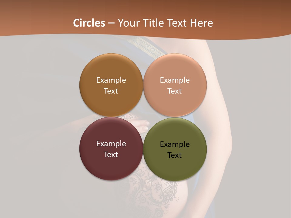 A Pregnant Woman In A Blue Sari Holding Her Belly PowerPoint Template